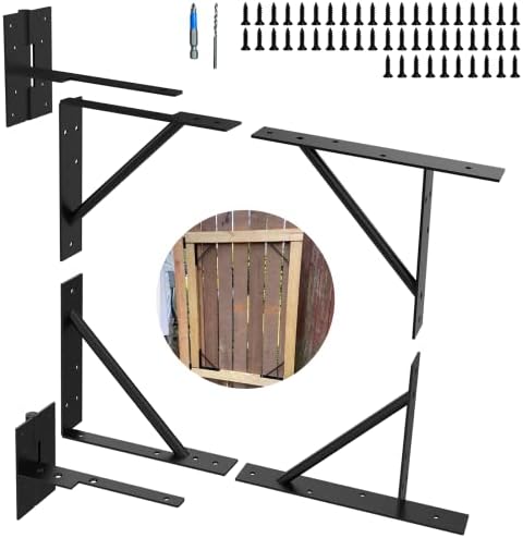 Kit de moldura portão ajustável para serviço pesado Sem kit de portão de saging para madeira e fácil suporte de portão de portão
