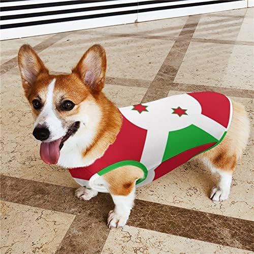 Bandeira de camisetas de cachorro Buregundi Roupas de cachorro Casaco de moletom de estimação para pequenos cães e gatos médios 2xl