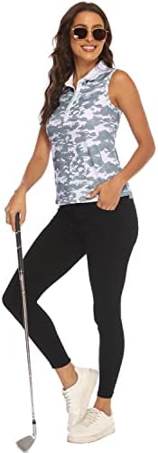 Mofiz Sleeveless Golf Polo Camisetas para Mulheres Rápida Deca Deca Decada UPF mais de 50 tampas esportivas esportivas