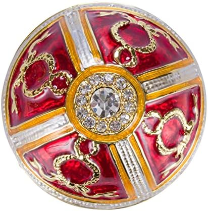 Danila-Uvenirs Faberge Style Rosebud Egg/Trinket Jewel Box 2.4 '' Vermelho