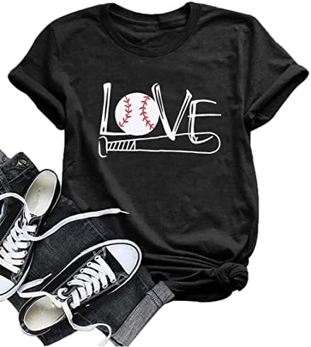Camisa feminina de beisebol Love Baseball Camise