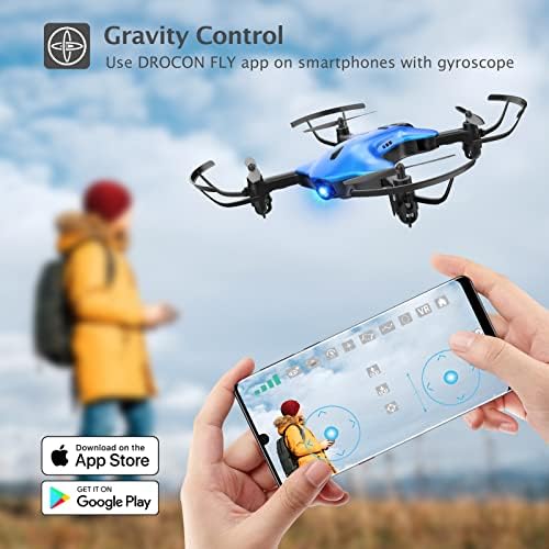 Drone com câmera HD 1080p para adultos, Drocon SpaceKey Remote Control Drone para Iniciantes para Crianças, Drones Quadcopter com Vídeo ao vivo do WiFi FPV, drones dobráveis ​​com controle de gravidade, retorno de uma chave, 2 baterias, 3 modos de velocidade