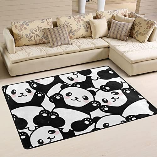 Grandes tapetes macios pretos fofos brancos pandas berçário tat de tapete de tapete para crianças quarto quarto sala de estar