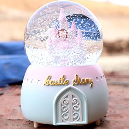Luzes criativas de Zgjhff flutuando flocos de neve dentro da curva Princess Princess Glass Crystal Ball Box Birthday Gift