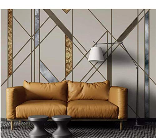 Fifikoj Wallpaper 3D Personalidade Nórdica Abstract Linha quadrada TV Murais de papel de parede de parede-2550x175cm