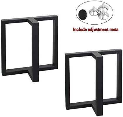MBQQ Móveis pernas 15,7 ”de altura 17,7” de largura decoros rústicos T mesa de forma de mesa, pernas de mesa de metal