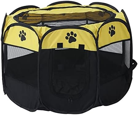 Keisen portátil pecatable playpen Exercício Kennel Dogs Cats Tampa de malha removível interna/externa, azul)