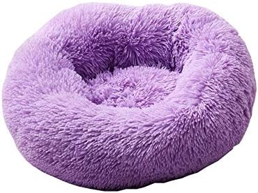 Dekika adorável cama de animais de estimação grande, pet -cama tapete macio quente de inverno ninho para cães gatos roxo d80cm