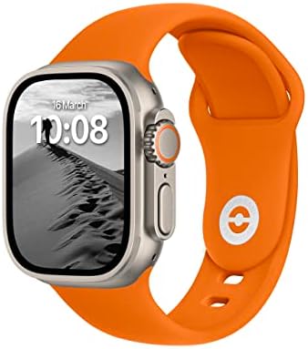 Donegani Sport Band Compatível com Apple Watch Series Ultra 8 7 6 5 4 3 2 1 SE ｜ 49mm 45mm 44mm 42mm homens mulheres em cor laranja