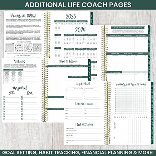 Bloom Daily Planners 2023-2024 Pocket Planner - 4 ”x 6” - - Mini Organizador e Calelense da Agenda Semanal/Mensal - Livro de Calendário - Resumo, Green