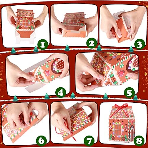 Sawysine 24 PCs sacos de presente de Natal caixas de tratamento de Natal sacolas de papel de Natal para cores e projeta de