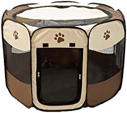 Etna portátil Playpen de estimação dobrável para cães, estampa de pata - uso interno e externo, animais de estimação de tamanho médio/grande