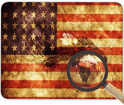 A águia careca patriótica retro vintage com as asas de bandeira americana Americana Background Mouse Pad, HD Colors