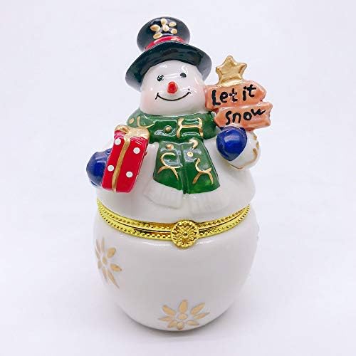 Gishima Christmas Snowman Figuras da caixa de bugigangas Caixas de jóias colecionáveis ​​para decoração e presentes de