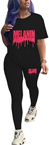 Ksotutm feminino duas peças roupas casuais tampa de manga curta e traje de calça