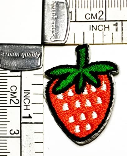 Kleenplus 3pcs. Mini Red Strawberry Fruit Ferro bordado Ferro em Sew On Patch Moda Artes Fruta Doce Cartoon Sticker Patches para