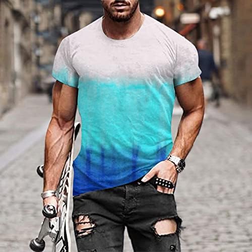 T-shirt gráfico masculino 3D Impresso de manga curta Athletic Gym Workout Tees casuais camisetas divertidas de verão Tops