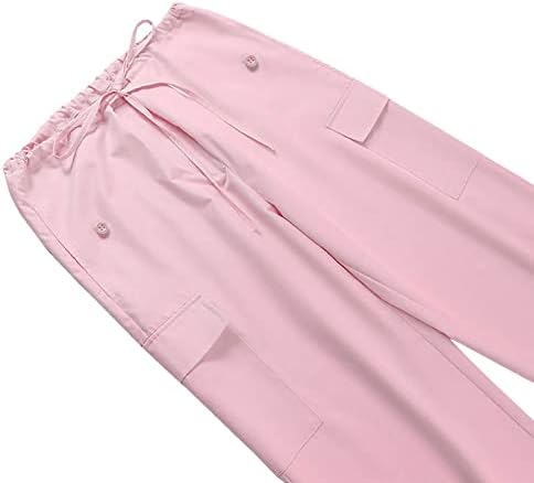 Calças de pára -quedas Dreamlascar para mulheres calças de carga folgada Mulheres com cintura baixa Prações solta pernas largas jogador