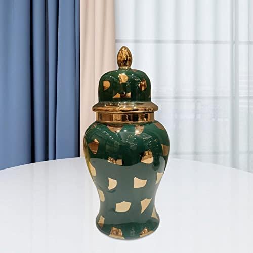 Ｋｌｋｃｍｓ Jarra de gengibre moderna com tampa, ornamento colecionável decoração decorativa de arranjo floral para a cozinha decoração