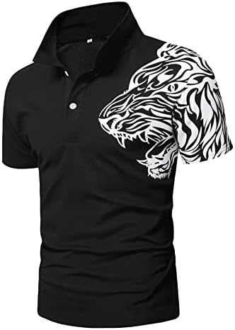 Camisa de pólo de estampa floral masculina de oyoange