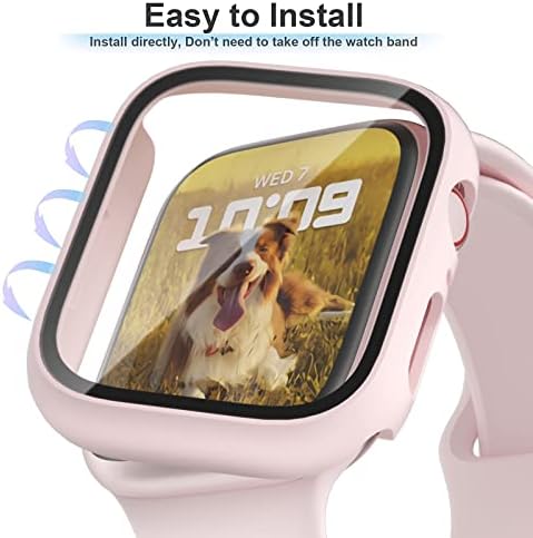 [6 pacote] Wiskii Compatível Apple Watch Series 8 7 45mm Case com protetor de tela, capa de choque completa de PC rígido para acessórios Iwatch de 45 mm