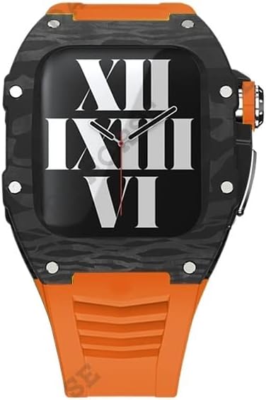 Kit mod de estilo esportivo de fibra de carbono Aemall para Apple Watch Series 8 45mm Correia leve para Iwatch 7 6 SE 5 4 Série 44mm Acessórios DIY