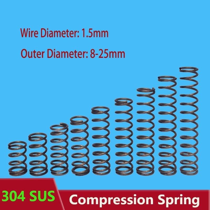 Choto de mola de compressão de aço inoxidável Retorno absorvente 304 Spring Pressão de amortecimento Sus-primavera Diâmetro de fio