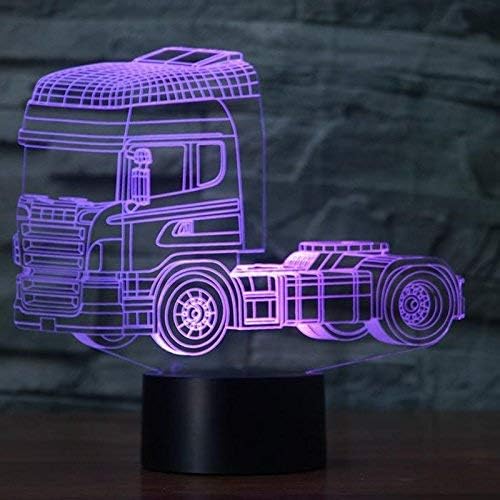 Jinnwell 3D Bus Car Caminhão pesado Night Lâmpada leve Ilusão Night Luz 7 Alteração da cor Touch Touch mesa de mesa Lâmpadas