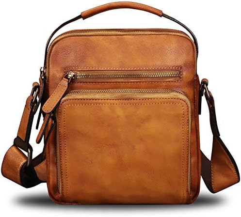 Bolsa de mensageiro de couro genuíno para homens pequenas bolsas de ombro crossbody satchel para negócios de trabalho