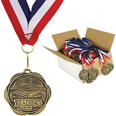Conjunto de 100 medalhas de prêmios com fitas do pescoço - Excelência acadêmica