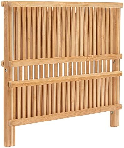 Idesign interdesign dobrável de bambu secando rack de prato formbu natural