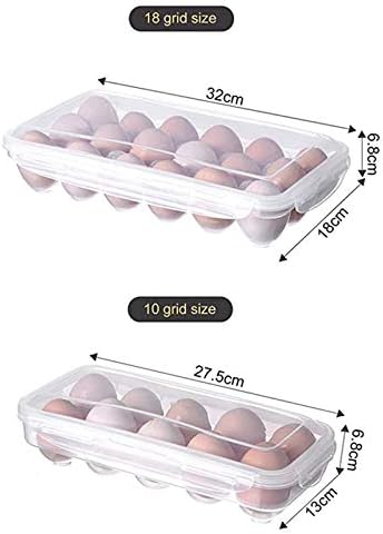 Seaintheson 24 grade de armazenamento de ovos, bandejas de ovo de geladeira de plástico com tampa, caixa transparente da cozinha doméstica