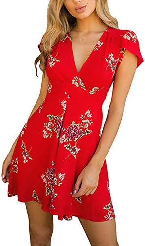 Vestido para feminino, jflyou flores imprimem boho mini vestido praia praia verão casual sundrss maxi vestido para senhora