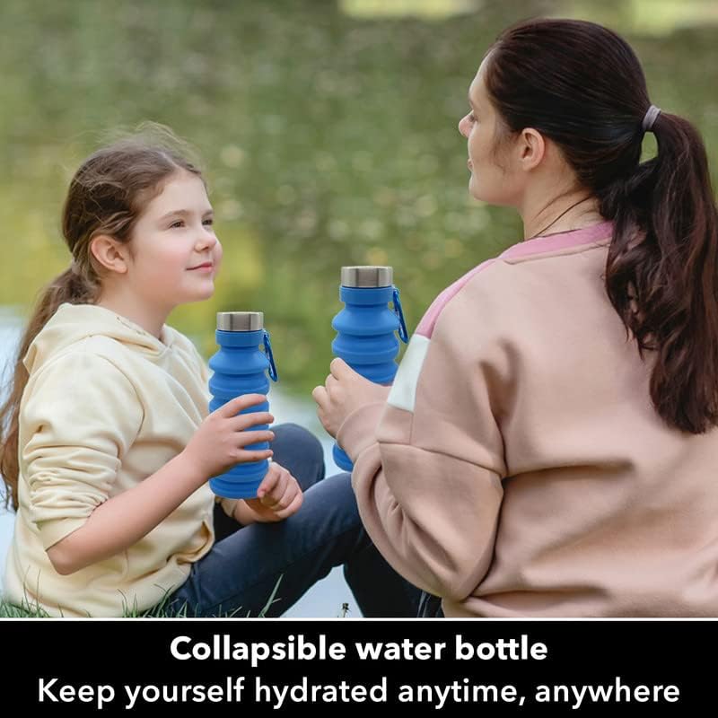 Gadgetime USA Botão de água dobrável - reutilizável, BPA livre, silicone, portátil dobrável e prova de vazamento