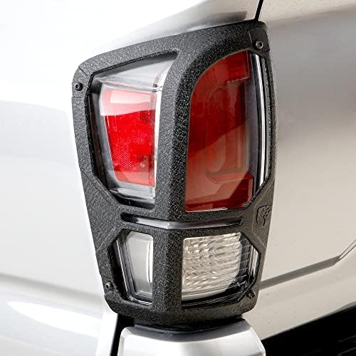 Tyger Auto Premium Pauldrons Tail Light Guard Capas compatíveis com -2023 Toyotal Tacoma | Preto texturizado em pó | Liga de alumínio