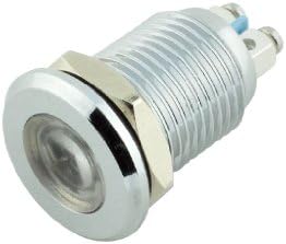 Alpinetech 12mm âmbar 12V Indicador de metal LED Lâmpada de luz piloto de traço leve