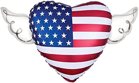 American US Bandle Balões Celestiais Coração em forma de anjo asas