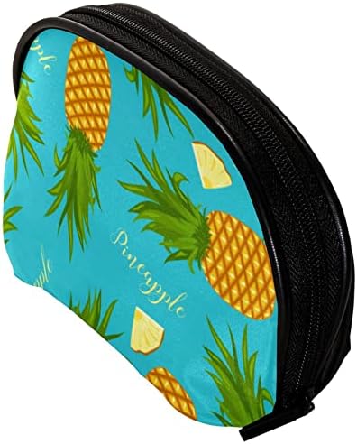 Bolsa de maquiagem tbouobt bolsa de bolsa cosmética bolsa bolsa com zíper, desenho animado de abacaxi de frutas tropicais verão