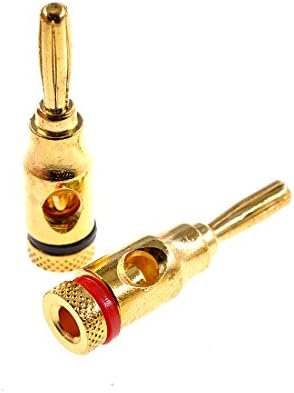 Oiyagai 5 pares tipo parafuso Tipo de ouro Plugues de banana conector de tomada de áudio para cabo de alto -falante