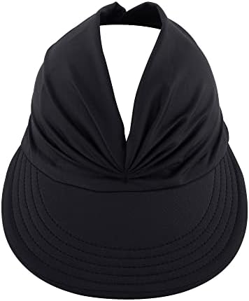 Sport Sun Visor Hats for Women Wide Brim Sun Proteção UV Visors de praia Hat chapéu de rabo de cavalo para esportes