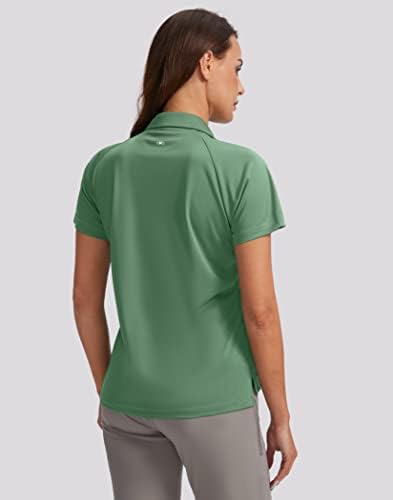Camisa de golfe da obla feminina Fit Dry Fit V-deco