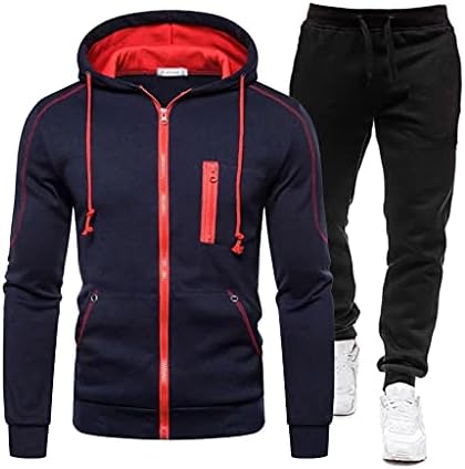 WPYYI Men's Casual Tracksuit Autumn Sports Jacket Hoodies e calças de moletom de duas peças masculino esportivo