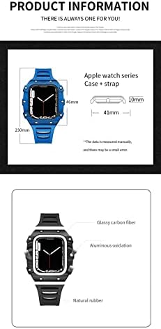 Moumo Luxury Carbon Fiber Watch Capa Cerâmica Caso de Silicone Treça de borracha Tampa da Apple Smart Watch Series 7eries