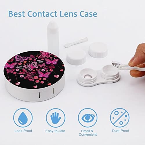 Kit de casos de lentes de contato B & Mavis, Caixa de lente de contato do câncer de mama Survivor com espelho, kit