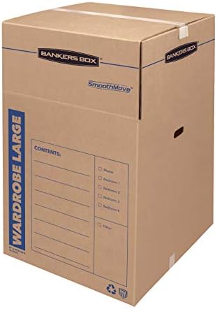 Bankers Box Smoothmove TV/Picture/Mirror Moving Box, Medium, 37 x 4 x 27 polegadas, 4 pacote, Kraft & Box Smoothmove Boxes de guarda