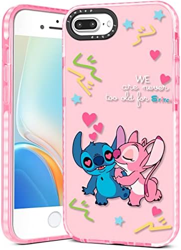 JowHep Stitc para iPhone 6 Plus/6s Plus/7 Plus/8 Plus Caso Caso Cute Cute Cartoon Caso Girly For Girls Casos de Telefones