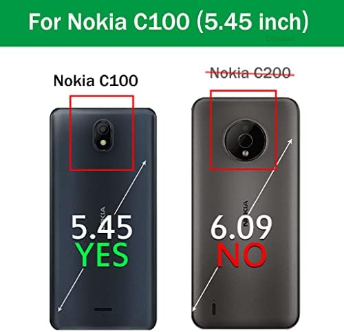 Dzxouui para capa Nokia C100 com 2 pacote Protetor de tela de borracha macia Ultra TPU TPU escova Caixa de telefone Anti-Drop Nokia
