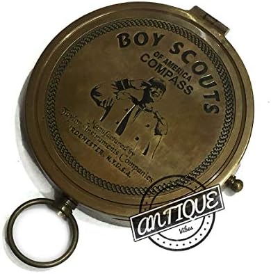 AV Brass Compass para caminhada/acampamento/viagem - Scout America gravado - Modelo de navegação vintage