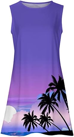 Vestidos de verão wpoumv para mulheres praia paisagem estampa de camiseta