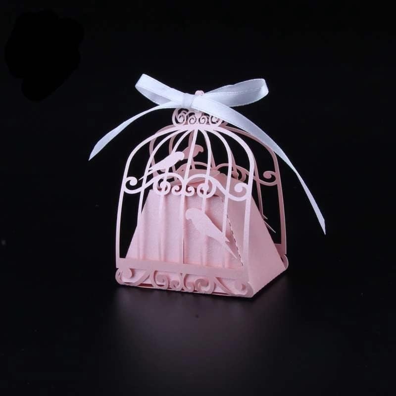 Cujux 50pcs Birdcage Wedding Favor Boxes Love Candy Box Favors With Ribbon Birthday Wedding Party Supplies